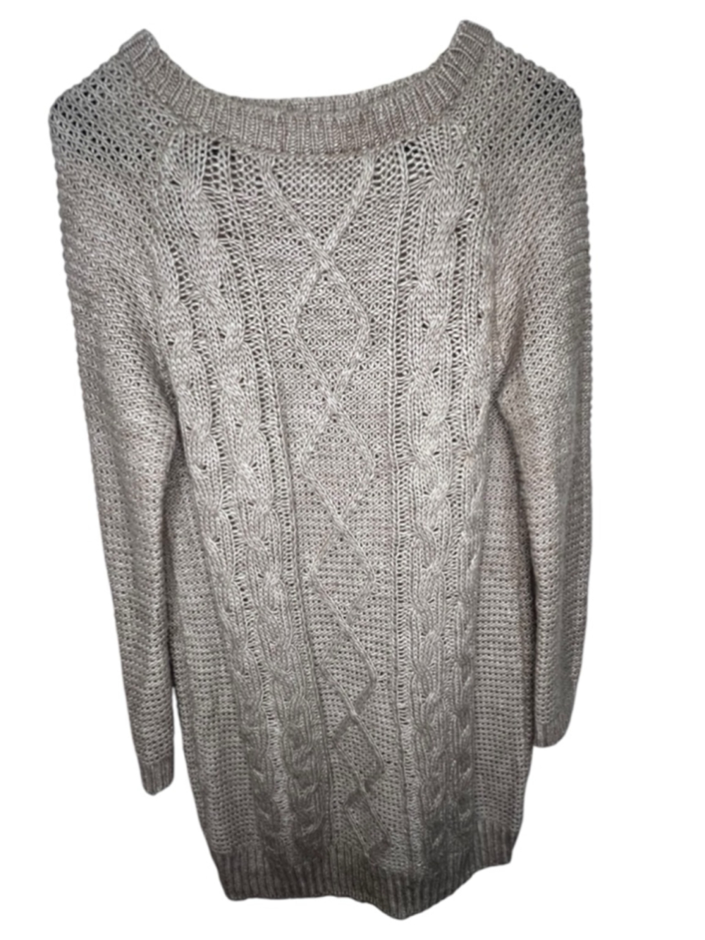 Sunshine Soul Tan Cozy Cable Knit Oversized Sweater Tunic